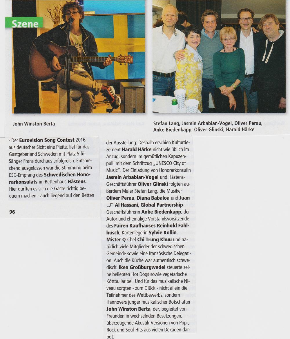  Bericht in "magaSzene", Juni 2016�� magaSzene, Stroetmann Verlag und Agentur GmbH