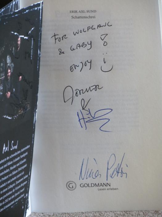 Eine Widmung von H�kan Axlander Sundquist, Jerker Eriksson - "Erik Axl Sund" und Nina Petri � Wolfgang Sander