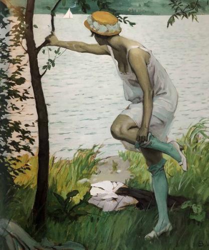 Brynolf Wennerberg: Am Bodensee Titelseite Simplicissimus, 6. Juli 1914 � Privatbesitz / Karikaturmuseum (Quelle)